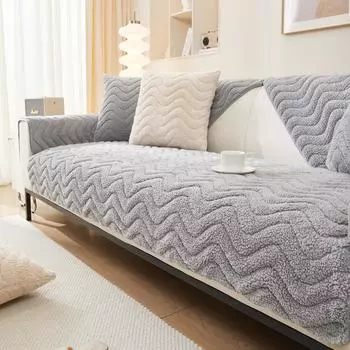 Толстая овчина зимняя диванная подушка в скандинавском минималистском стиле плюшевые нескользящие подушки для сидений высококачественное однотонное диванное полотенце 70X70