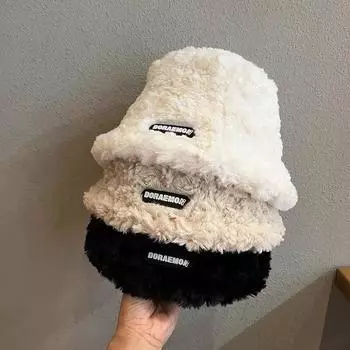 Толстая плюшевая вязаная шапка для детей, осенние и зимние стили, морозостойкая шерстяная шапка для тепла, защиты ушей и большой окружности головы one size чёрный