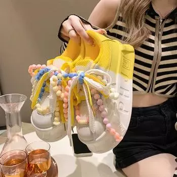 Толстая подошва бисквитного торта толстая подошва женские скейтборды 2024 новые модные скейтборды светлого цвета уродливые большие головки спортивная обувь 35