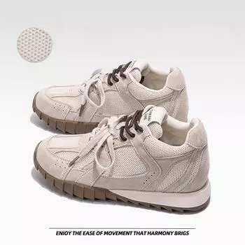 Толстая подошва De Training Shoes Koochie Gump Shoes Athletic Mesh 34 бежевый