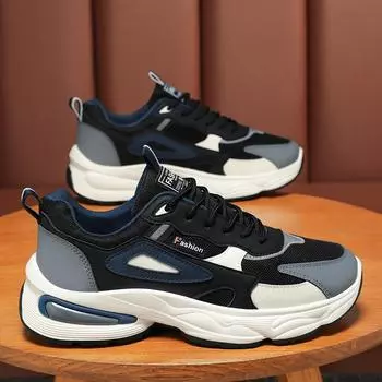 Толстая подошва дышащая Daddy Shoes повседневная мужская обувь всесезонные кроссовки для бега на открытом воздухе мягкие кроссовки для ходьбы на шнуровке кроссовки 39
