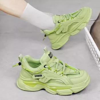 Толстая подошва, дышащая, универсальная, износостойкая, нескользящая, высококачественная студенческая спортивная обувь 39 белый