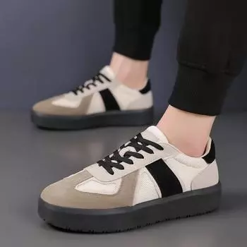 Толстая подошва мужская повседневная обувь дышащие мужские кроссовки на шнуровке люксовый бренд мужская вулканизированная обувь для активного отдыха мужская обувь для ходьбы 39 чёрный