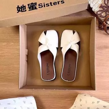 Толстая подошва, наклонный каблук, серебристые туфли-полушлепанцы с полым носком, женская летняя обувь, новые темпераментные крутые шлепанцы 35