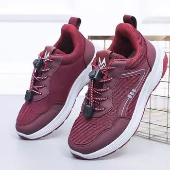 Толстая подошва Новые повседневные женские кроссовки высокого качества дышащие женские вулканизированные туфли уличные кроссовки для ходьбы 36 красный
