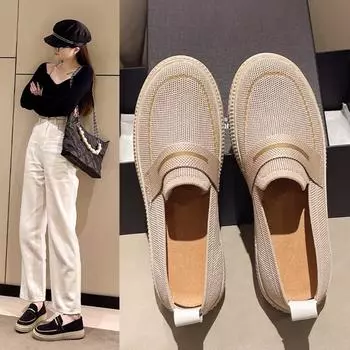 Толстая подошва одиночные туфли женские повседневные туфли с круглым носком женские туфли 35 чёрный