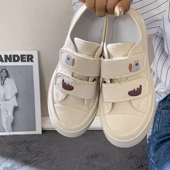 Толстая подошва с круглым носком и пряжкой, парусиновые туфли с низким вырезом, повседневные, удобные, универсальные и нескользящие, женская обувь для скейтбординга 35 покинуть белый