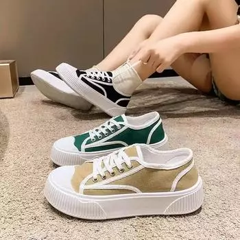 Толстая подошва с круглым носком парусиновые туфли-бисквиты сетчатые дышащие модные повседневные удобные нескользящие износостойкие туфли для сноуборда 37 чёрный