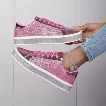 Толстая подошва с пайетками, модные кроссовки для скейтбординга, повседневная спортивная обувь на платформе, дышащие легкие кроссовки на плоской подошве, вулканизированная обувь 36 золотой