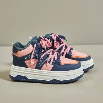 Толстая подошва с высоким верхом, плюшевая изоляция, модная, универсальная, удобная, противоскользящая, износостойкая, дышащая, повседневная обувь для сноуборда 35 зелёный