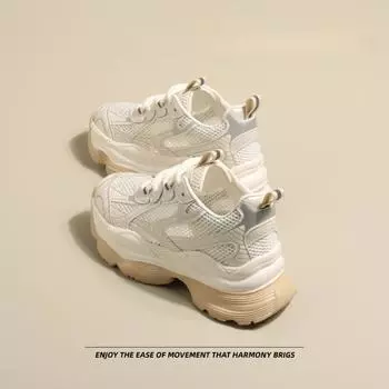 Толстая подошва сетчатая дышащая обувь pops женская повседневная спортивная женская обувь сетчатая обувь 34 серый