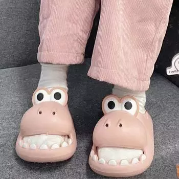 Толстая подошва Тапочки с изображением динозавра из мультфильма Мягкие тапочки из ЭВА с изображением динозавра Подушка-слайды для девочек 39-40 жёлтый