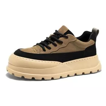 Толстая подошва, увеличивающая рост, противоскользящая обувь на платформе, мужская дышащая универсальная модная обувь, уличная повседневная обувь для бега, кроссовки 39 верблюд