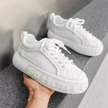 Толстая подошва, увеличивающая рост, сетка, универсальная, лето 2025, популярная, модная, повседневная, мужская обувь, новая, студенческая, спортивная, дышащая, обувь для серфинга 39 белый