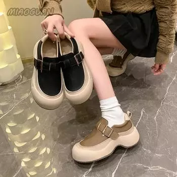 Толстая подошва, увеличивающая высоту, одинарные туфли, повседневные женские туфли из вулканизированной стали 2024 года, весна-осень, новые кроссовки в ретро-спортивном стиле 35 хаки