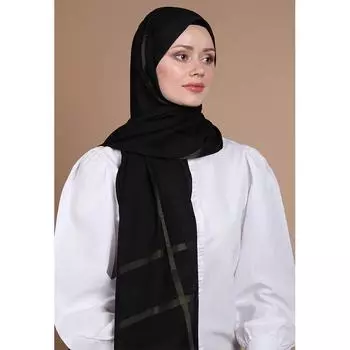 Толстая шифоновая шаль в полоску Miray, цвет черный/хаки