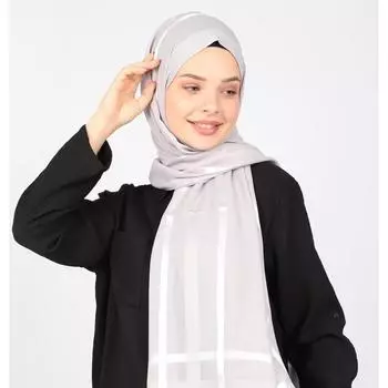 Толстая шифоновая шаль в полоску Miray серого цвета