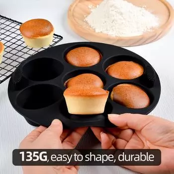 Толстая силиконовая корзина, поднос, горшок, фритюрница, вкладыш, многоразовый контейнер, аксессуары, противень, форма для выпечки, защитная форма для банки 1pc чёрный