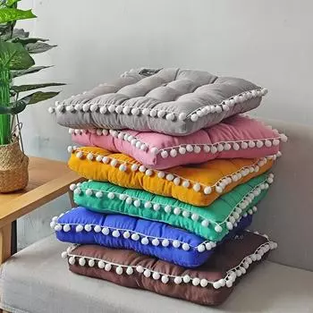 Толстая трехмерная плюшевая шариковая подушка 41X41 см, однотонная подушка сиденья в скандинавском стиле, подушка сиденья у окна 41x41x9cm