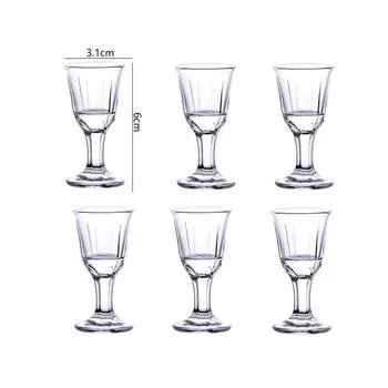 Толстое дно, чашка Байцзю, классический стакан для виски, маленькие бокалы для иностранного вина, бренди, водки, прозрачная винная посуда, изысканные подарки 6pcs