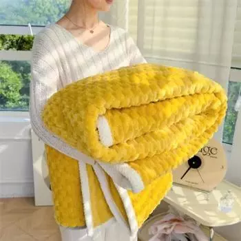 Толстое фланелевое одеяло, покрывало для дивана, одеяло для сна в офисе, зимнее двухстороннее бархатное покрывало для кровати 100*150CM серый