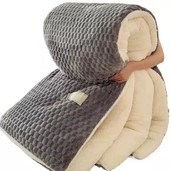 Толстое и мягкое теплое одеяло 110x150cm about 1.5kg светло-серый