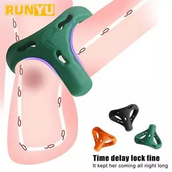 Толстое кольцо для члена, силиконовое, с 3 отверстиями, кольцо для пениса, задержка эякуляции, секс-игрушка, увеличитель члена, товары для взрослых для мужчин, 18 яичек, замок для спермы 1pc