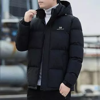 Толстое мужское графеновое модное хлопковое пальто с подкладкой, устойчивая к холоду куртка, универсальный теплый верх с капюшоном для зимы L дубильная кора