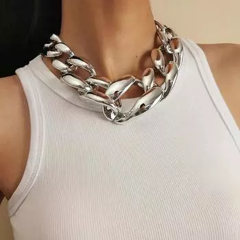 Толстое преувеличенное большое колье-колье с воротником для женщин, массивная цепочка в стиле хип-хоп, ожерелья, украшения на шею золотой