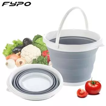 Толстое силиконовое складное ведро для улицы, дома, портативное складное ведро для рыбалки, моющих принадлежностей, склада, домашнего хранения