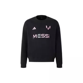 Толстовка Adidas Messi Crew с принтом в виде буквы, мужская толстовка, черная JC6120 L
