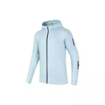 Толстовка Anta Training Series с капюшоном и однотонным логотипом, флисовая, на молнии, мужская, Keling-Blue 952237737-2 L