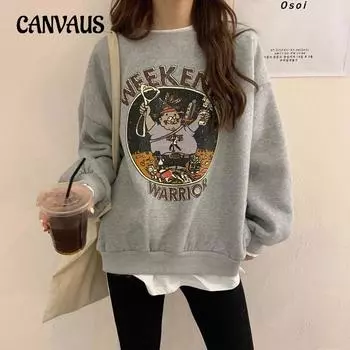 Толстовка большого размера с подкладкой, женская, осенне-зимняя, свободный топ M жёлтый