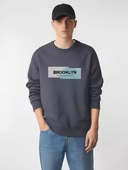 Толстовка Brooklyn Man s Round Neck с длинным рукавом, модная, повседневная, большого размера M