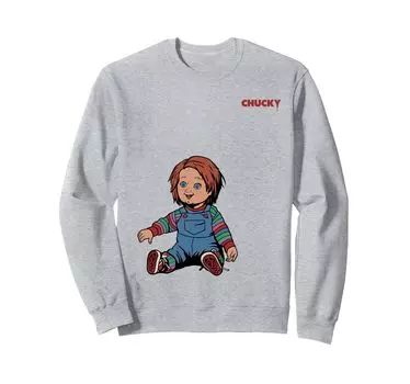 Толстовка Chucky Little Angel спереди и сзади серый