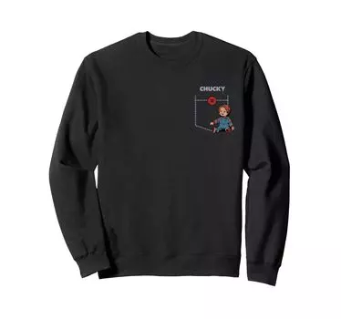Толстовка Chucky Vintage с имитацией кармана и пуговицами чёрный