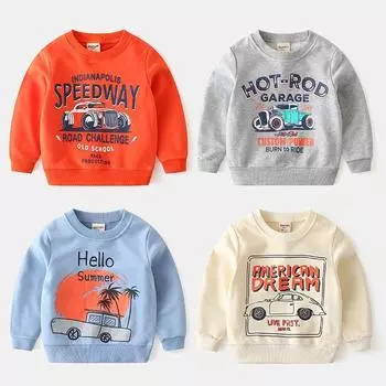 Толстовка для мальчиков, осень 2023, детский модный пуловер с героями мультфильмов, повседневный топ с капюшоном 90cm