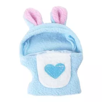 Толстовка для птиц Милый сине-белый костюм для полета попугая с ушками Одежда для маленьких животных для попугаев Жако Волнистый попугай Корелла S