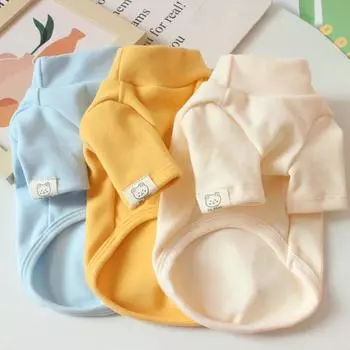 Толстовка для собак из кашемира цвета конфет, высокий воротник, мягкая флисовая футболка, средний комбинезон для щенков, теплая одежда для кошек S синий