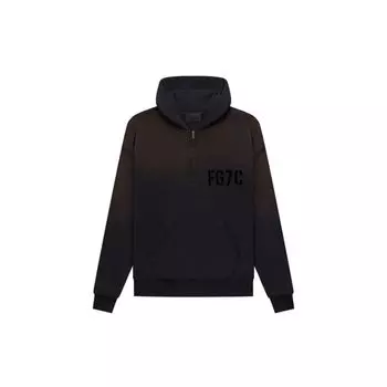Толстовка Fear Of God с длинными рукавами и полумолнией с выцветшим на солнце логотипом, мужские топы, винтажный черный FG50-021FLC-010 M