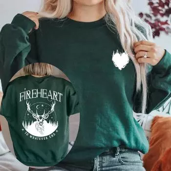 Толстовка Fireheart To Any End Aelin Galathynius, толстовка с капюшоном «Стеклянный трон», женская одежда, пуловер SJM Acotar Merch S чёрный