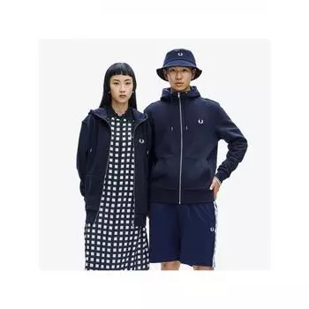 Толстовка Fred Perry с капюшоном на молнии, темно-синяя рубашка Afpm2437536 795 L