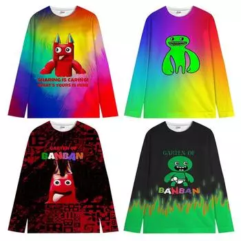 Толстовка Garten Of BanBan для девочек, пуловер с круглым вырезом, детская спортивная одежда с длинным рукавом, милая детская одежда с рисунком на осень 100 белый