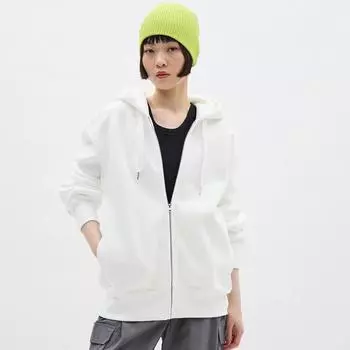 Толстовка GU by Uniqlo Heavyweight, объемная парка на молнии с длинными рукавами