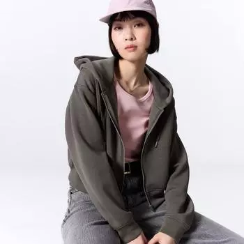 Толстовка Gu By Uniqlo Double Face с капюшоном на молнии 01 OFF WHITE/XXL