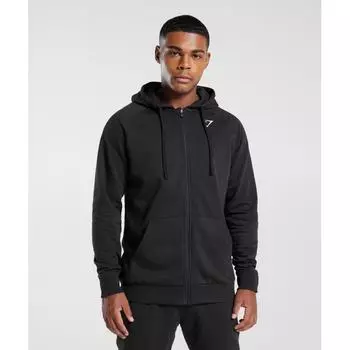 Толстовка GYMSHARK Crest на молнии, черная A2A1U BBBB XS