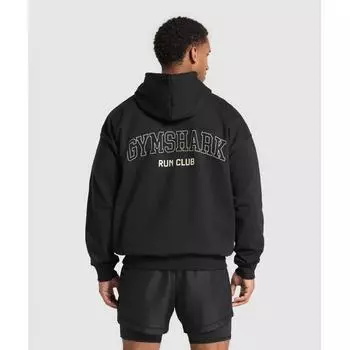 Толстовка Gymshark Running Graphic Hoodie черного цвета A7a1f Bb2j XS