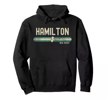 Толстовка Hamilton NJ New Jersey с капюшоном чёрный