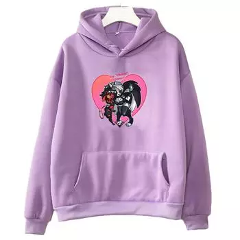 Толстовка Harajuku Kawaii с капюшоном и мультяшным принтом, удобная одежда с длинными рукавами, мягкая толстовка с капюшоном S