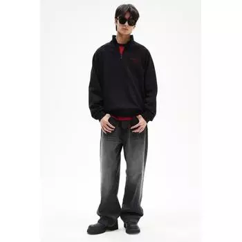 Толстовка HM Loose Fit Half Zip, черная XS